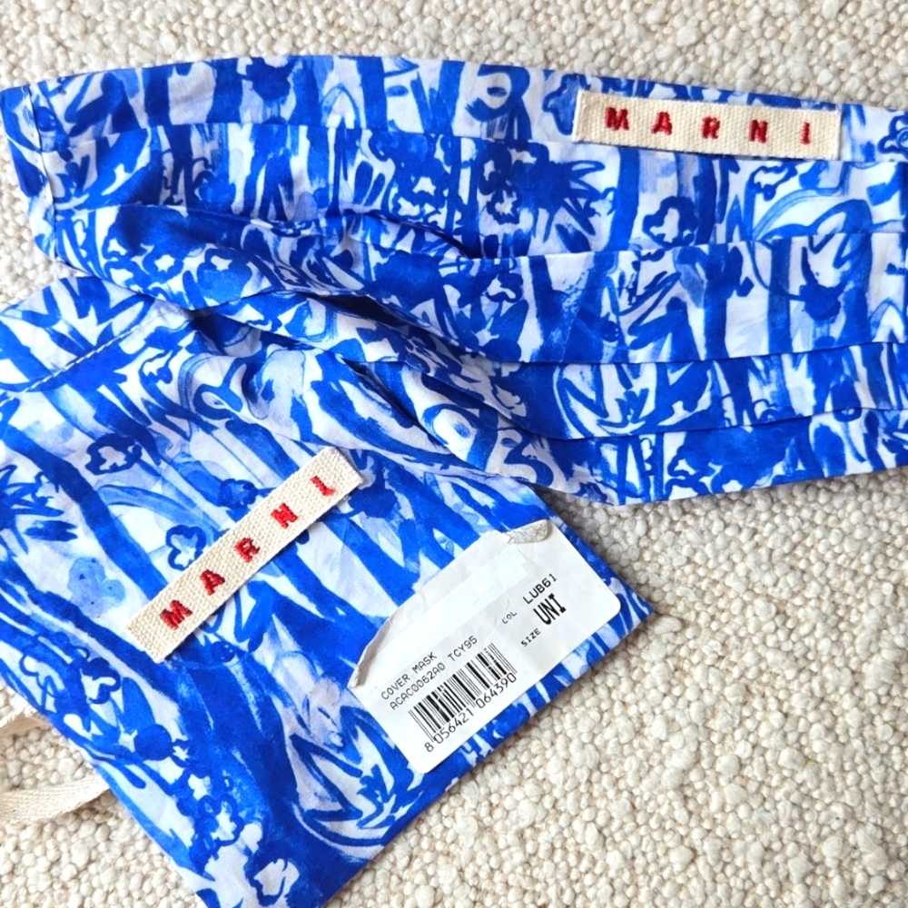NWT Marni Blue and White Face Masks